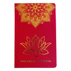 Red Wellness Journal - 120 pages - Golden Mandala and Lotus