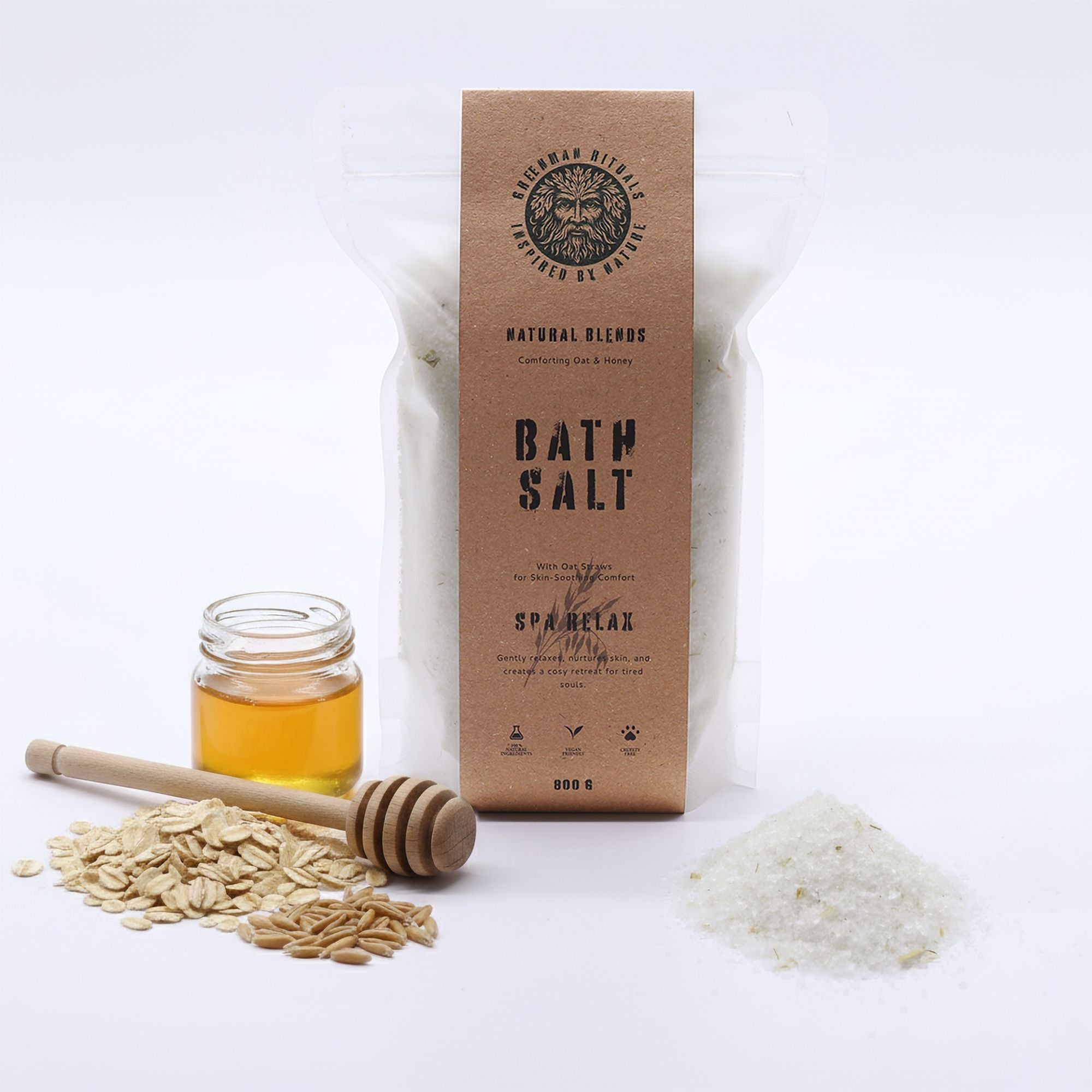 Greenman Rituals Oat & Honey Epsom Bath Salt – Spa Relax Blend